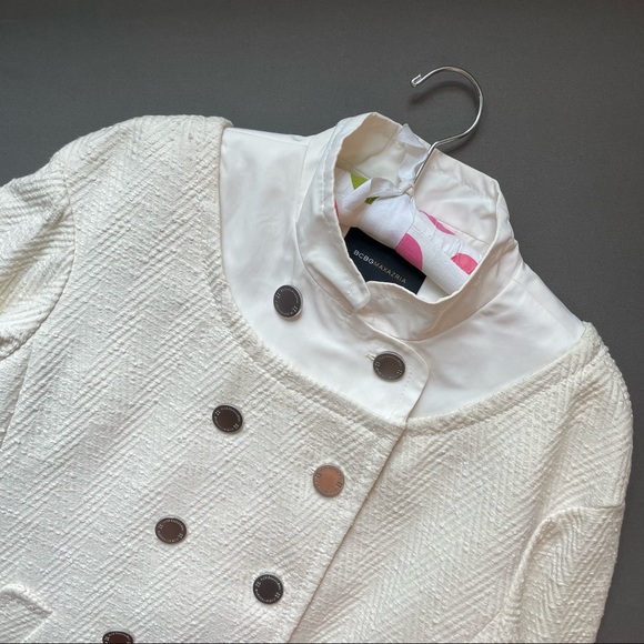 BCBGMaxAzria Double-Breasted Coat Dress Off-White Size M - Picture 4 of 12